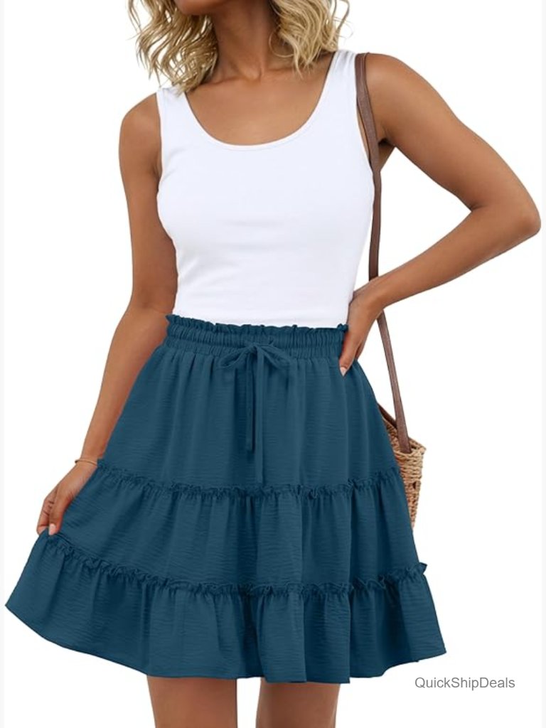 Flowy Casual Cute Skorts With Built-In Shorts And Pockets
